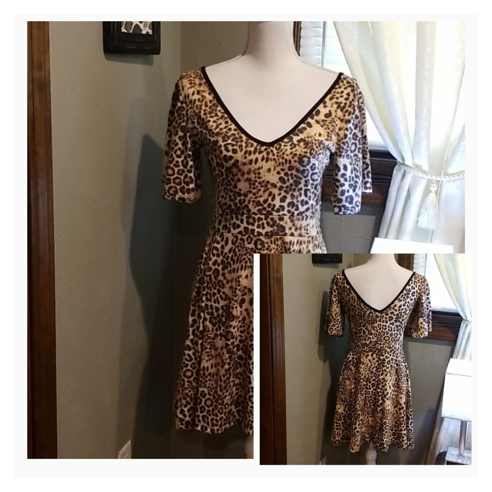 Cada Lee Summer dress Leopard Print size medium